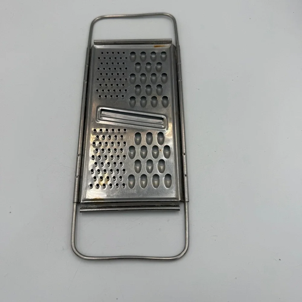 Vintage EKCO Stainless Steel Flat Grater Slicer Multi Purpose Kitchen Tool